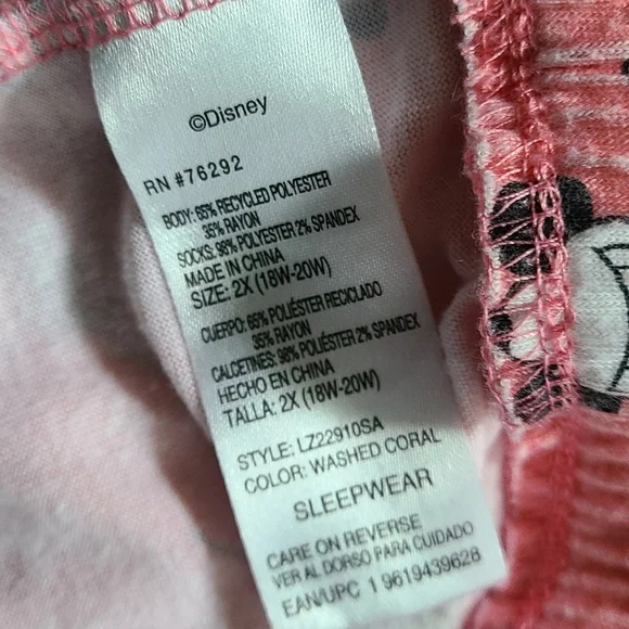 Disney 2X sleepwear Mickey Mouse shorts‎ washed coral - Picture 4 of 6